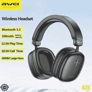Awei AT6 Bluetooth Headset with ENC Noise Cancellation and Long Battery Life
