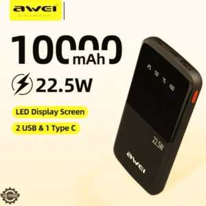 Awei P10K 10000mAh 22.5W 3 in 1 Portable Power Bank