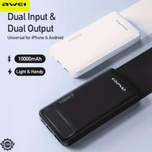 Awei P5K 10000mAh Power Bank with Fast Charging and Dual USB Ports