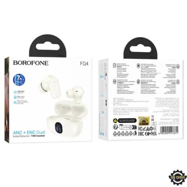 BOROFONE FQ4 nirkabel eaphone ANC + ENC earbud Bluetooth