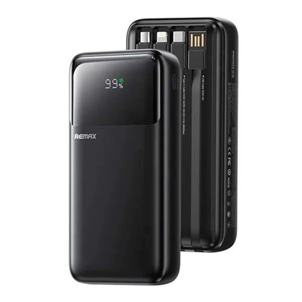 REMAX FCP-2 20000mAh Power Bank Price in Bangladesh – 22.5W Fast Charging with Built-in Cables
