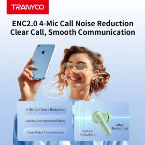 Tranyoo T-M2 ANC ENC Bluetooth 5.4 TWS Earbuds