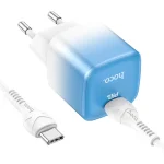 Hoco C101A 20W Fast Charger Adapter with Type-C /Lightning Cable
