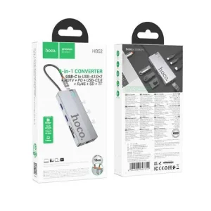 HOCO. 8-in-1 Type-C Hub (HDTV + RJ45 + SD/TF + PD + Type-C 3.0 + USB 3.0 * 2)