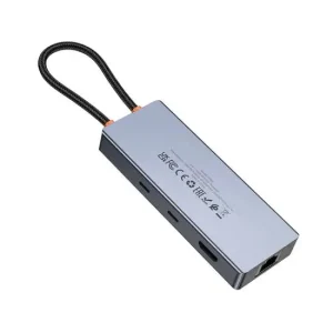 HOCO. 8-in-1 Type-C Hub (HDTV + RJ45 + SD/TF + PD + Type-C 3.0 + USB 3.0 * 2)