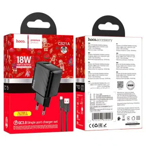 Hoco CS21A Rich QC3.0 Wall Charger Set