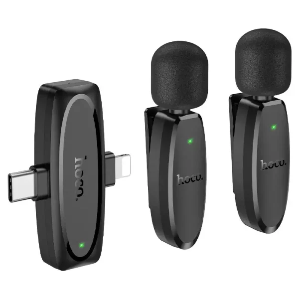 Hoco L15 Crystal Wireless Lavalier Dual Microphone