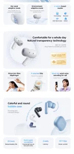 QCY MeloBuds N30 45dB ANC Earbuds