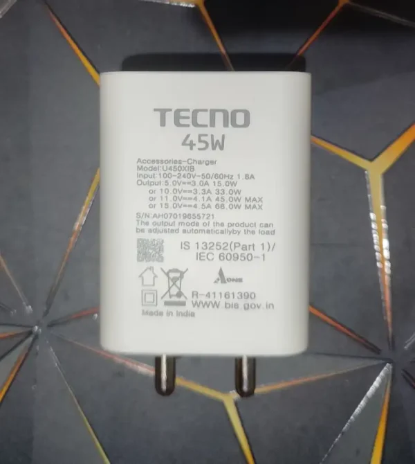 Original TECNO 45W All-Round Fast Charger